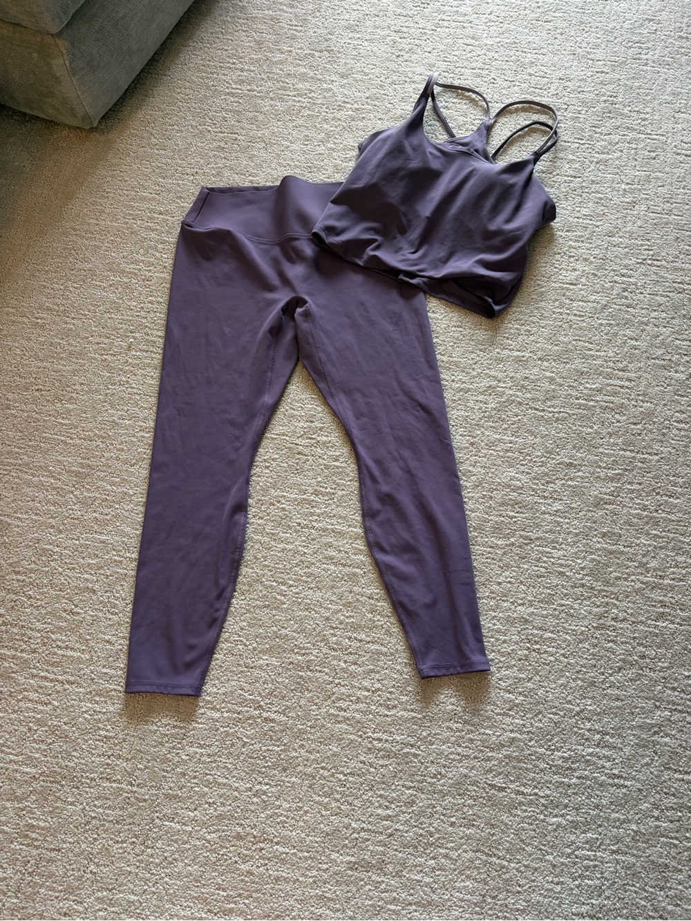 Fabletics Purple Activewear Set - Crop Tank & Leggings